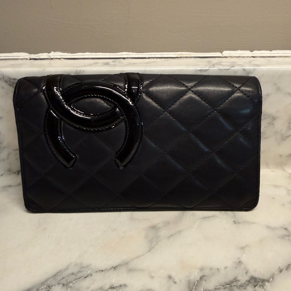 Chanel Ligne Cambon Bi Fold Wallet Black